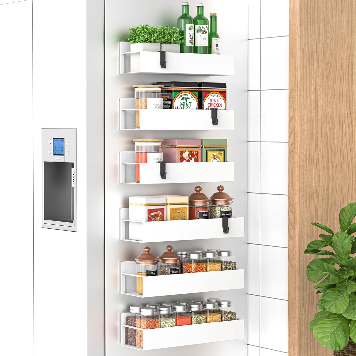 Magnetic Spice Storage - 4-Pack, Strong Hold, Kitchen Space Saver