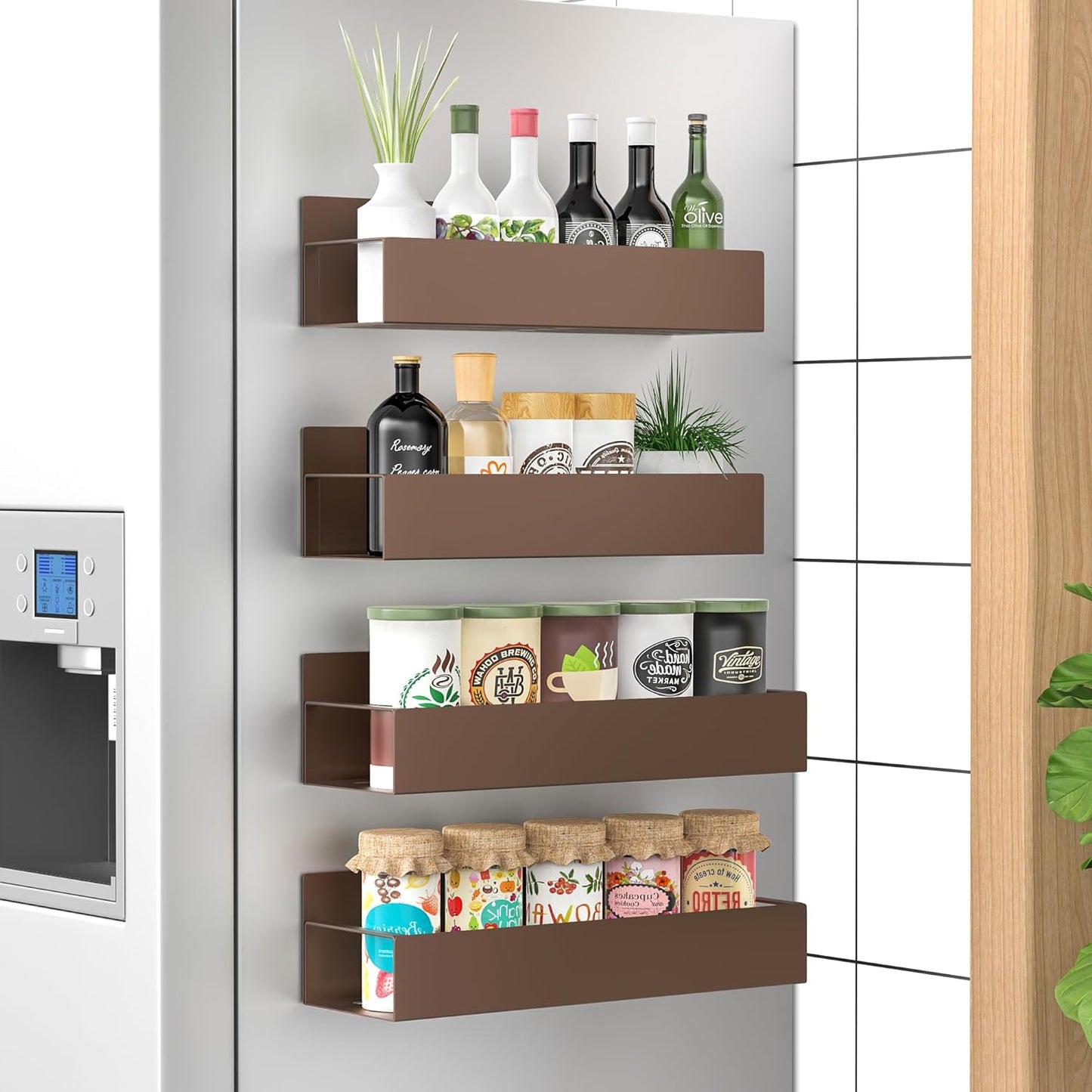 Magnetic Spice Storage - 4-Pack, Strong Hold, Kitchen Space Saver
