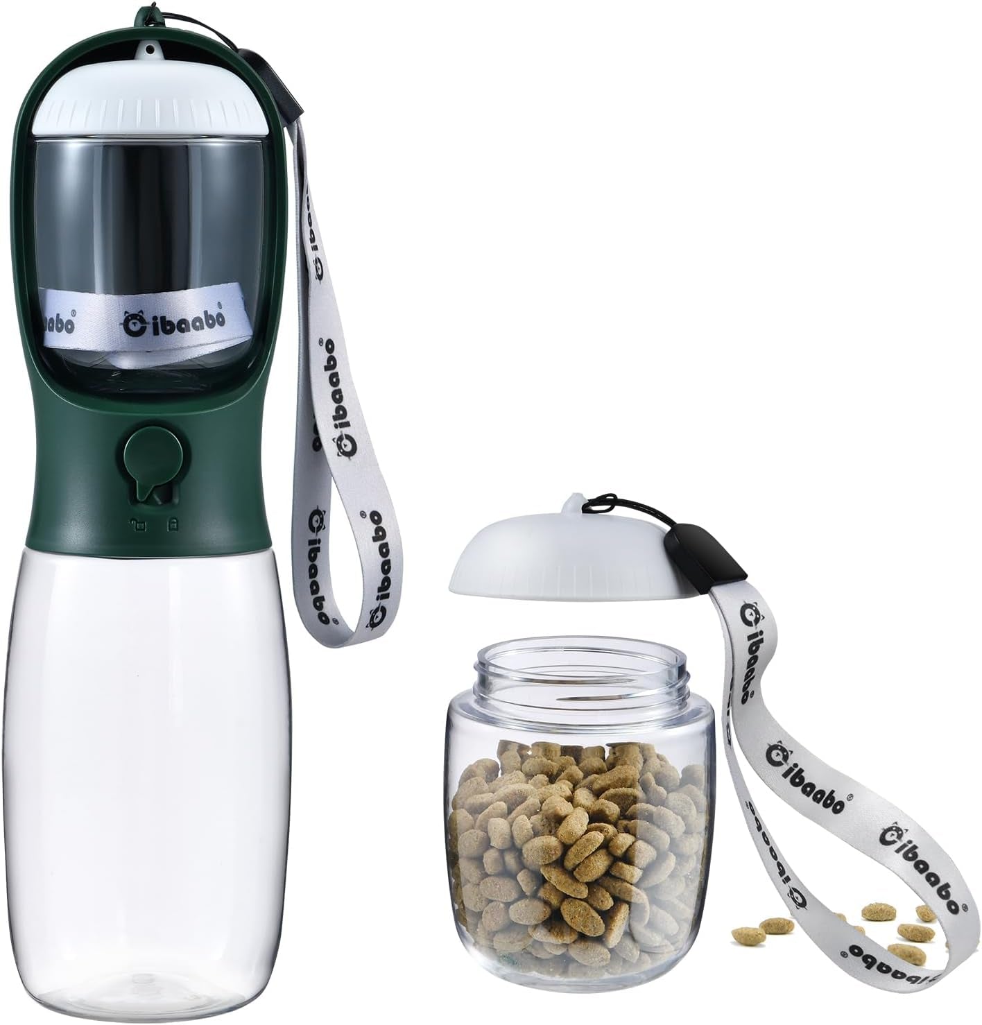 2-in-1 Dog Water Bottle & Treat Dispenser - Leakproof Travel Bowl