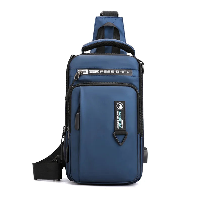 UrbanGuard™ Nylon Crossbody Bag with USB