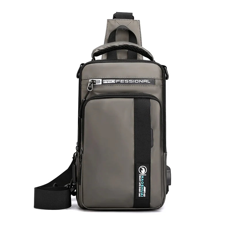 UrbanGuard™ Nylon Crossbody Bag with USB
