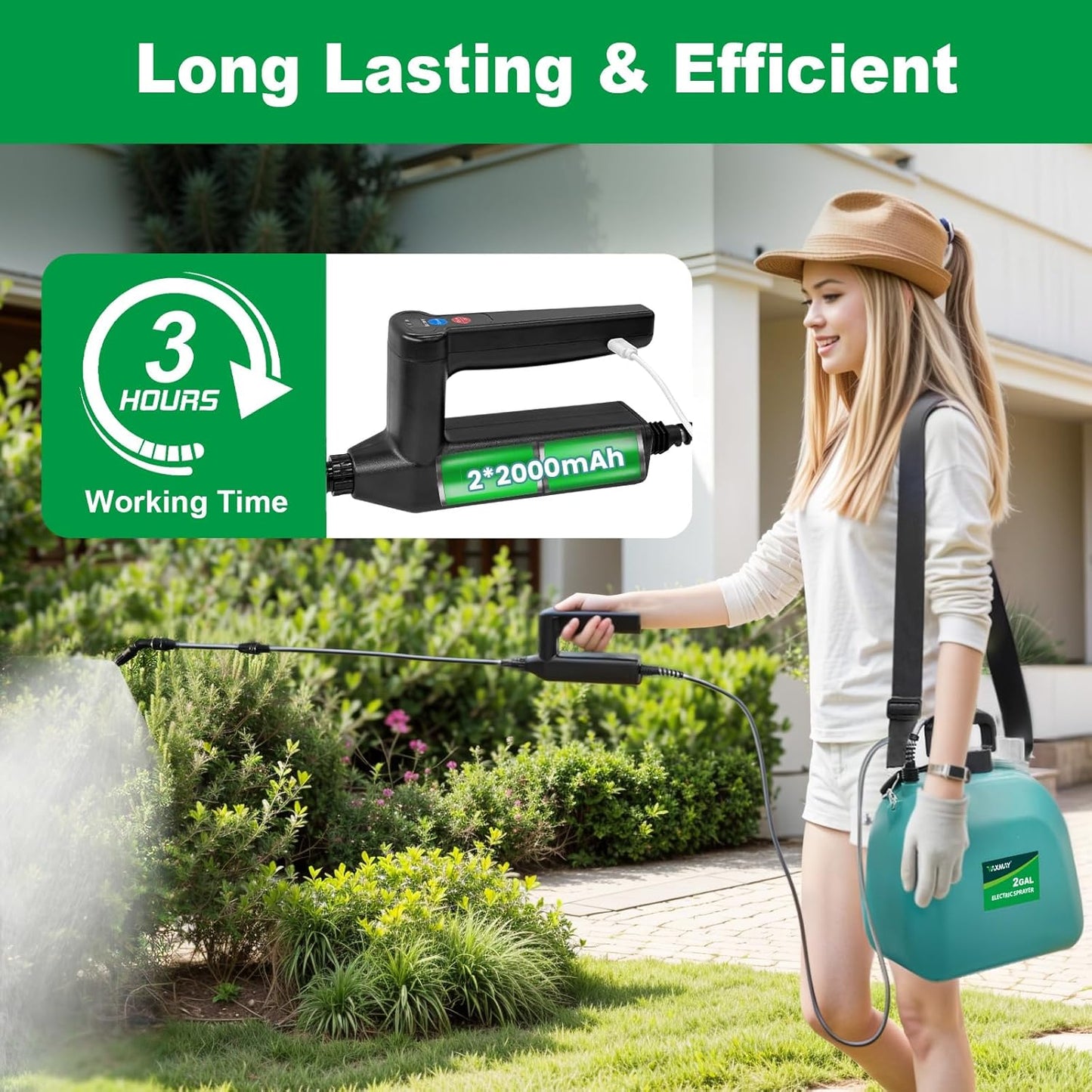 2025 Cordless Sprayer - 2Gal, 3 Speeds, 4 Nozzles