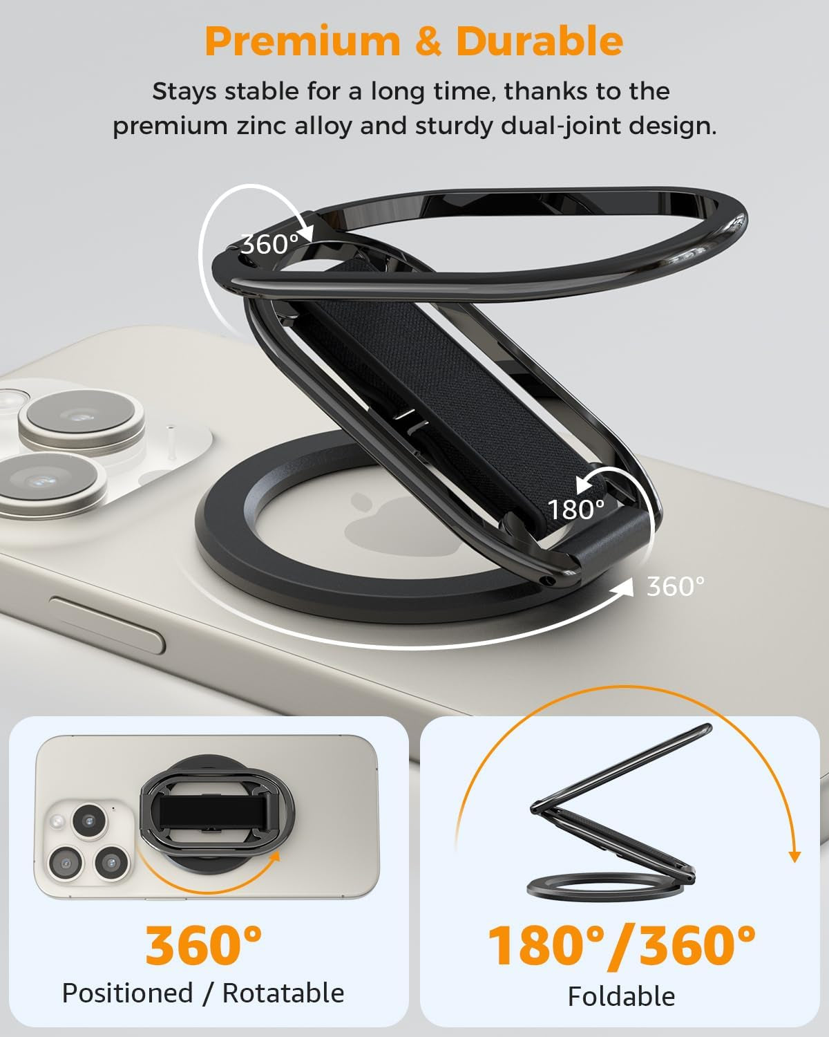 SUPERONE MagSafe Grip - 4-in-1 Kickstand, Loop & Holder (2025)