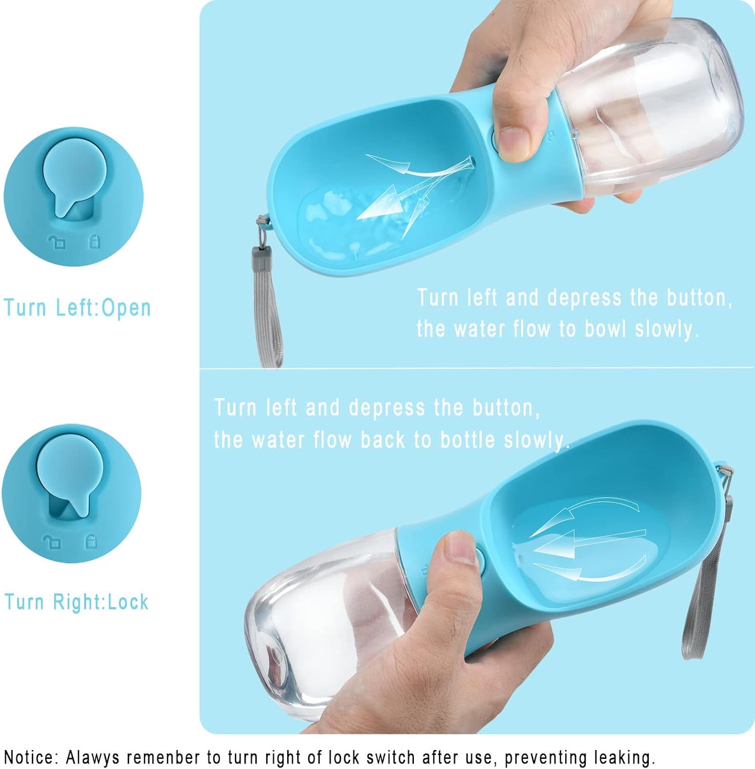2-in-1 Dog Water Bottle & Treat Dispenser - Leakproof Travel Bowl