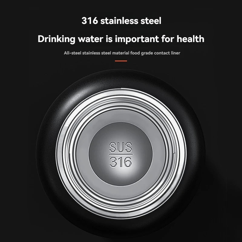ThermoGuard Pro™ 2L Smart Water Bottle - 316 Stainless Steel Vacuum Flask with Temperature Display & Detachable Cup