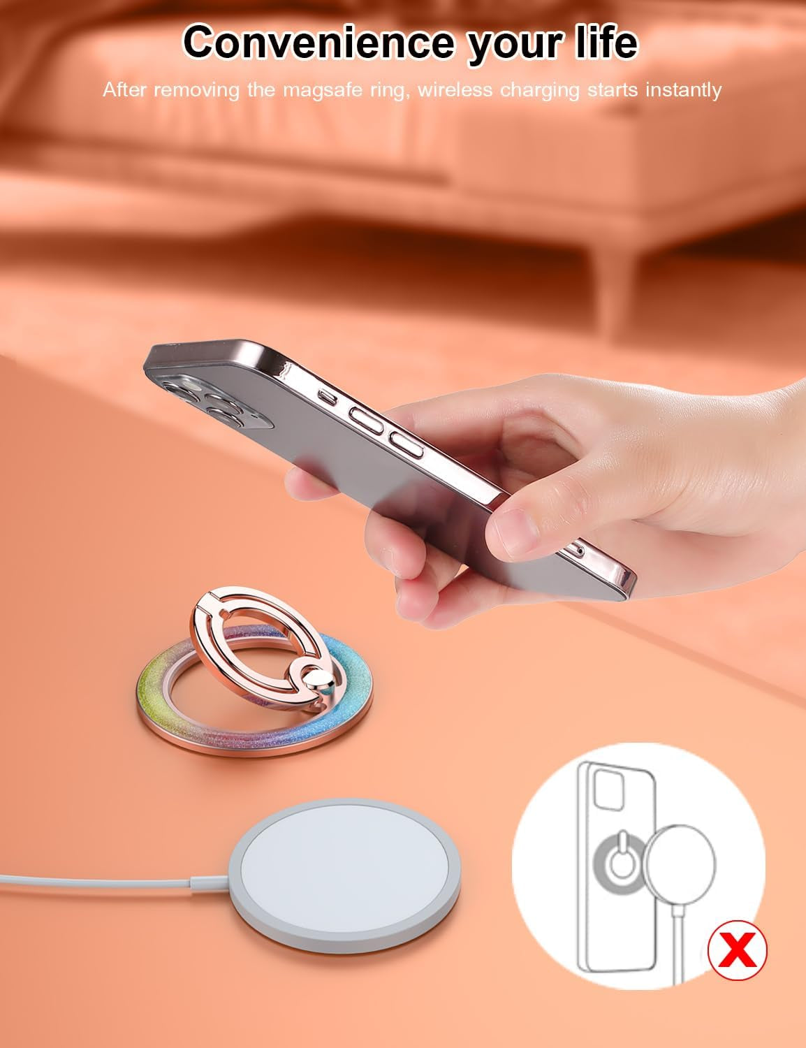 Fashion Phone Grip - Glitter Magnetic Stand for All Phones
