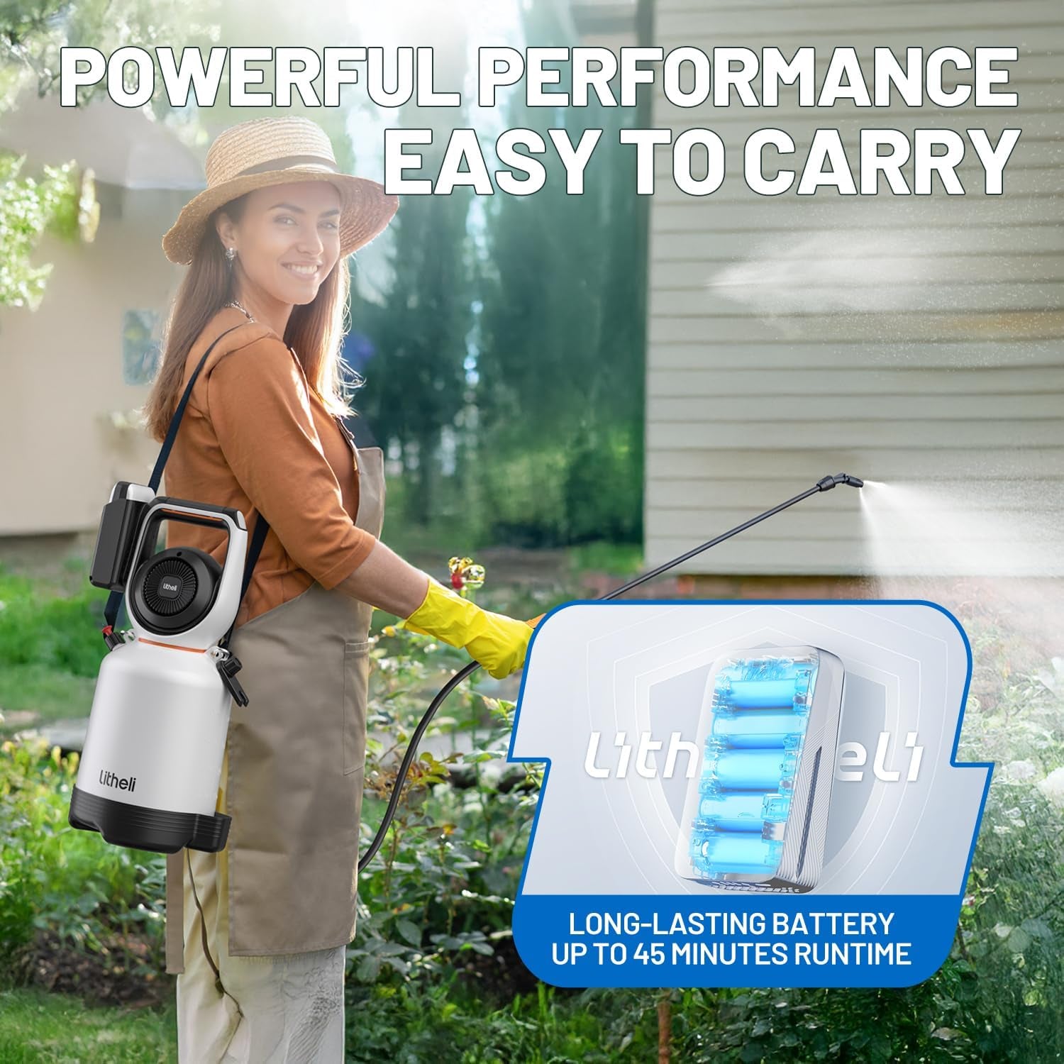 Electric Pump Sprayer – 1.3Gal, Dual Modes, Shoulder Strap