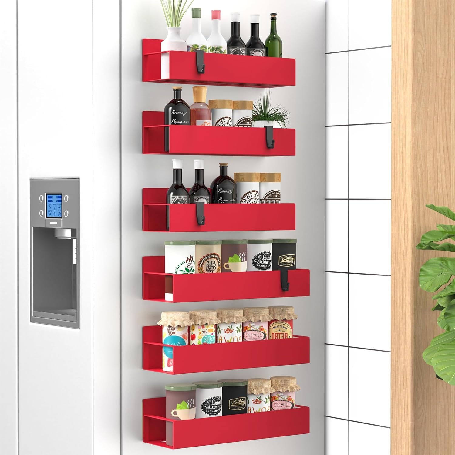 Magnetic Spice Storage - 4-Pack, Strong Hold, Kitchen Space Saver