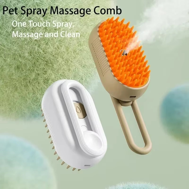 SpaPaws™ Pro – 3-in-1 USB Pet Grooming Brush with Steaming Spray & Massage