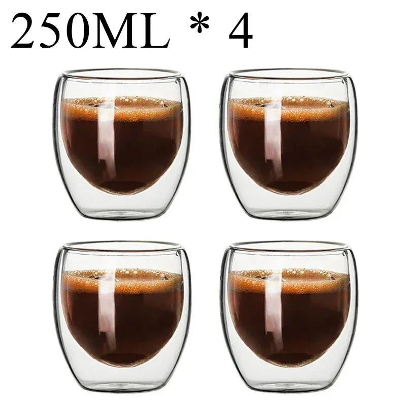 PureTaste™ Lead-Free Glass Cup Collection - Double Wall Design for Bar/Home/Office (Gift-Ready Packaging)
