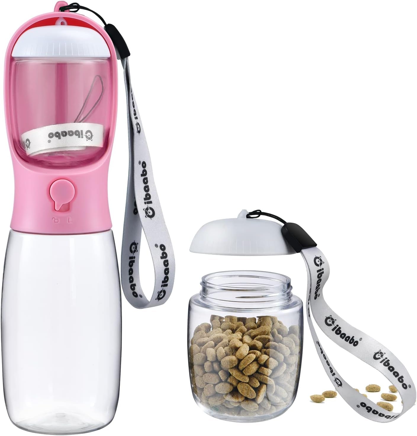 2-in-1 Dog Water Bottle & Treat Dispenser - Leakproof Travel Bowl