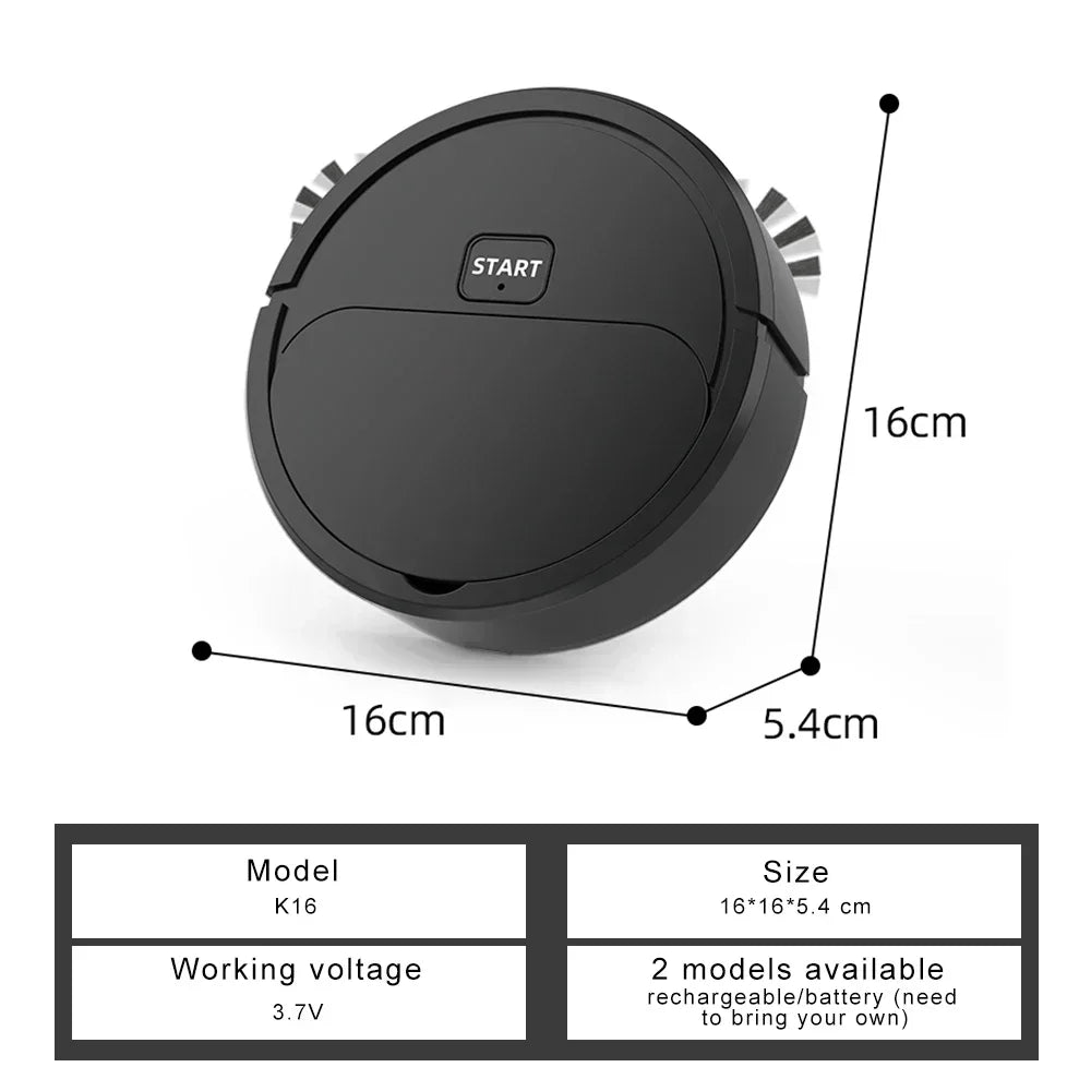 Automatic Portable Mini Home Floor Robotic Vacuum Cleaner USB Rechargeable Wet Dry Three-In-One Sweeping Machine for Home, Office