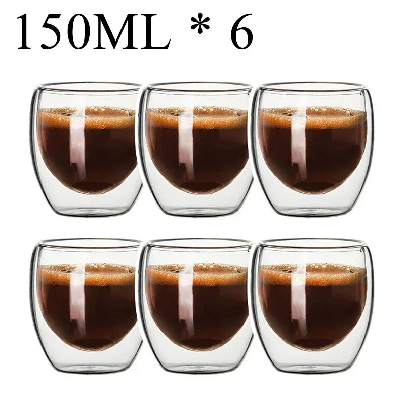 PureTaste™ Lead-Free Glass Cup Collection - Double Wall Design for Bar/Home/Office (Gift-Ready Packaging)