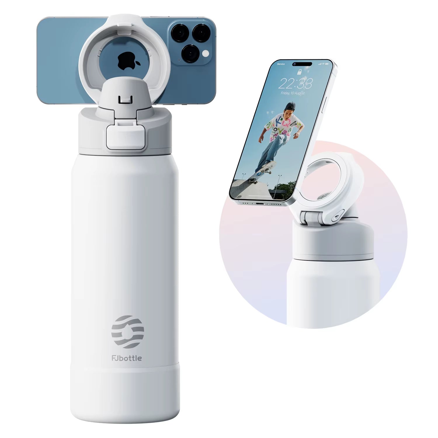 PhoneSip™ Magnetic Water Bottle - Double-Wall Vacuum Stainless Steel with Anti-Slip Phone Mount
