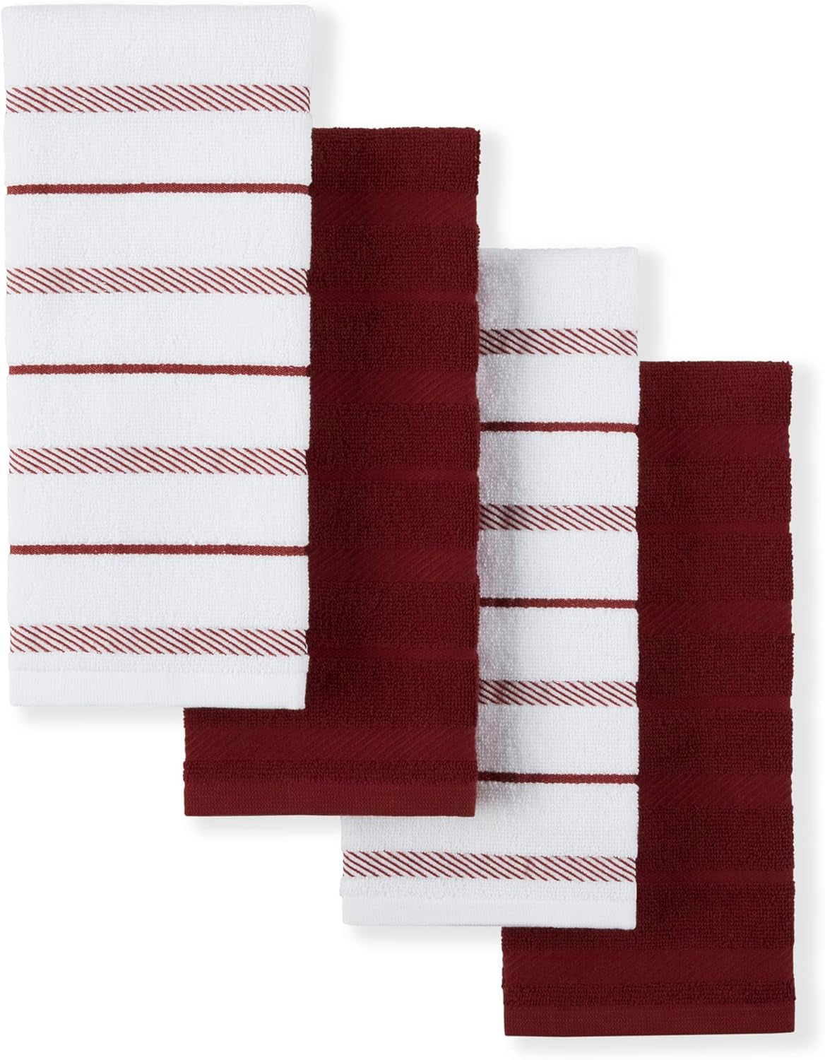 Albany Kitchen Towel Set - 4-Pack Absorbent Cotton (16"x26")