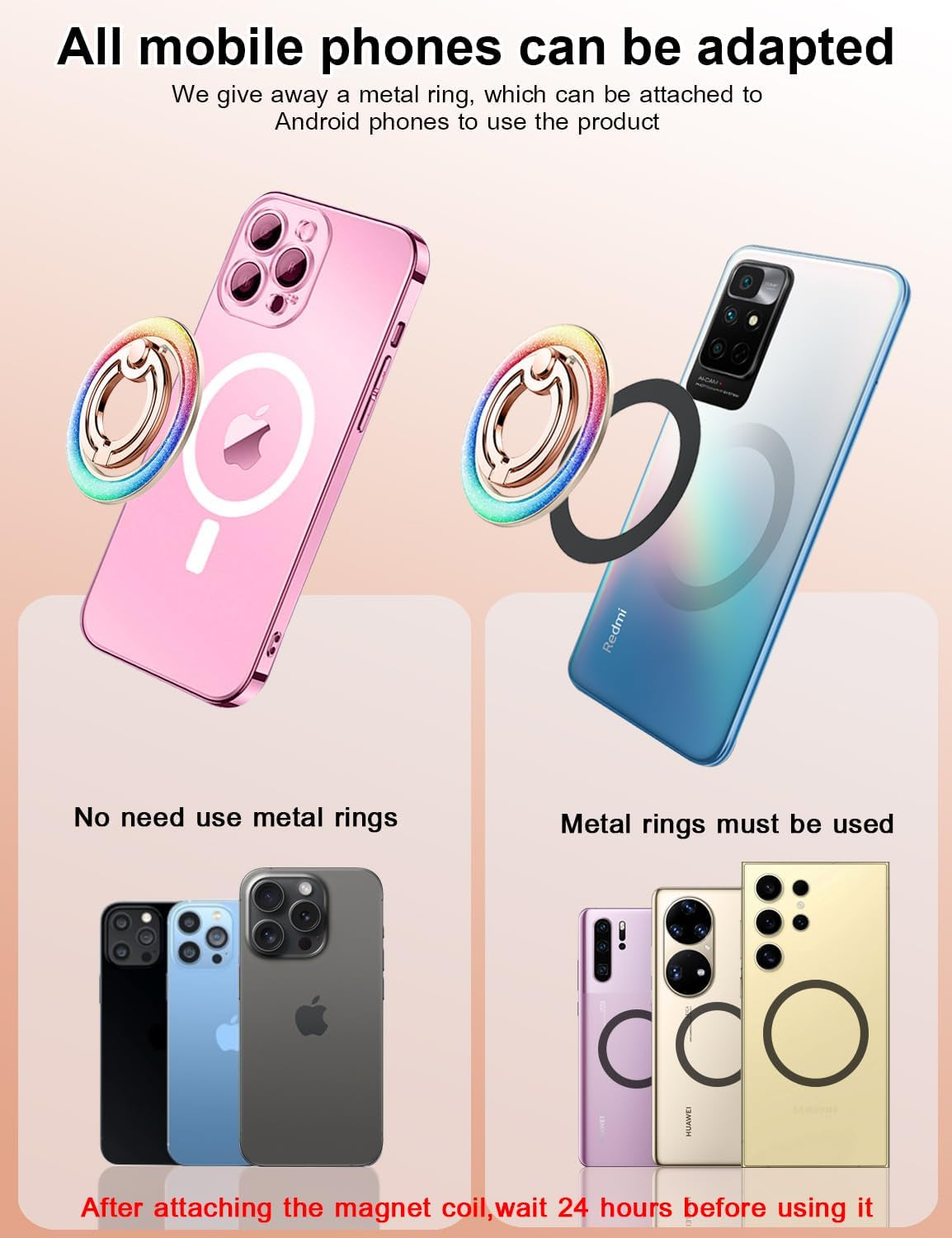 Fashion Phone Grip - Glitter Magnetic Stand for All Phones