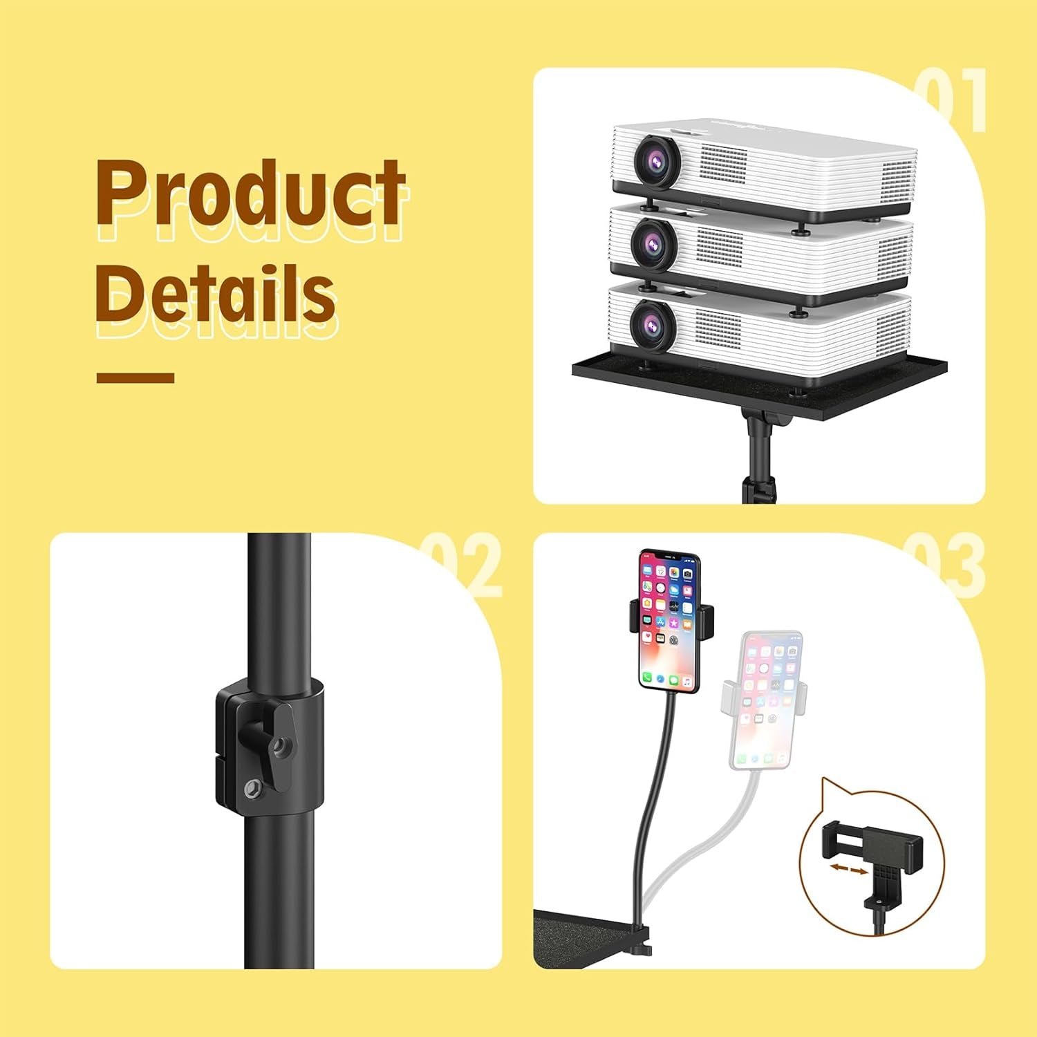 Rolling Laptop Stand - 360° Swivel Casters, Portable & Sturdy