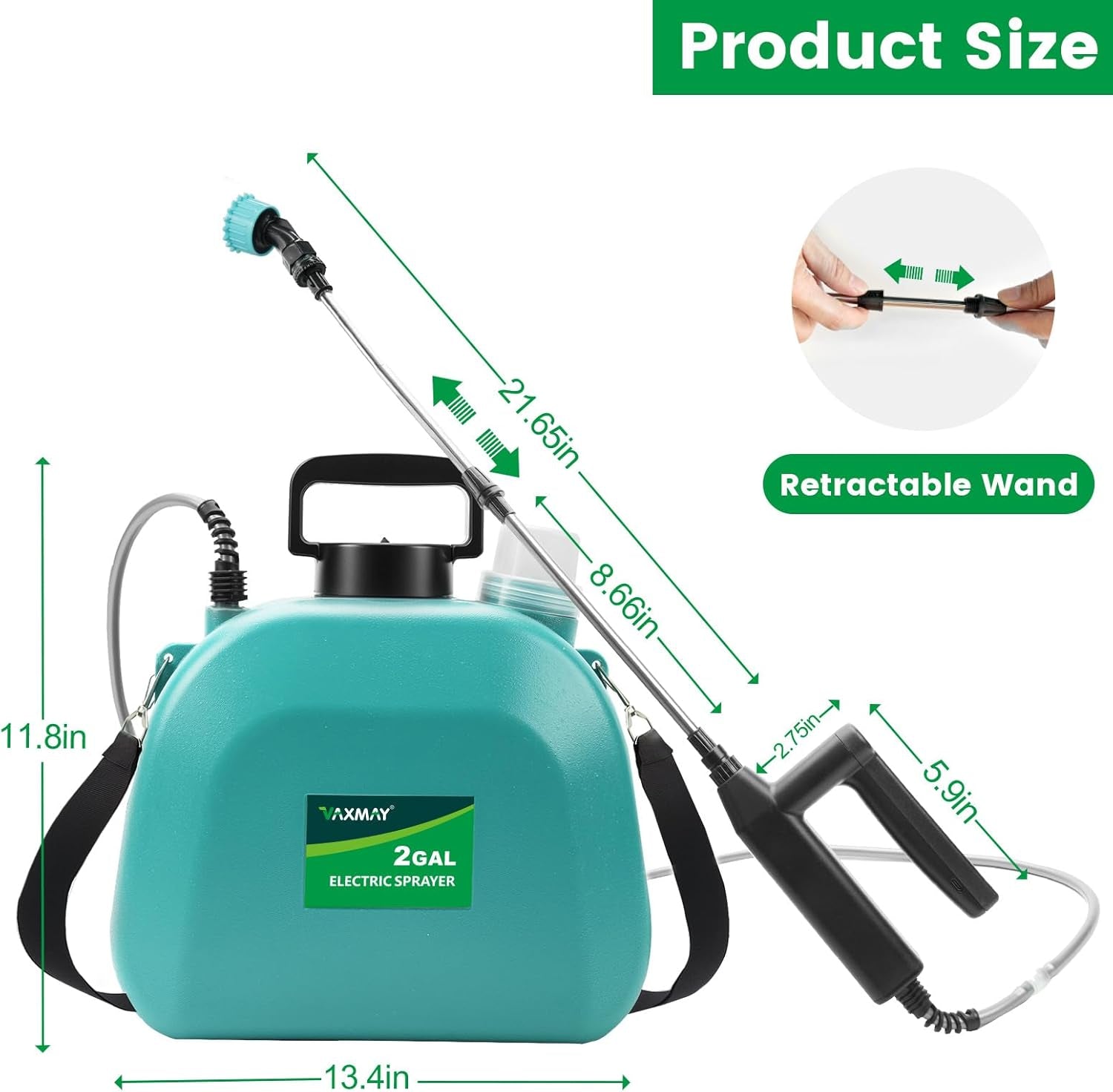 2025 Cordless Sprayer - 2Gal, 3 Speeds, 4 Nozzles
