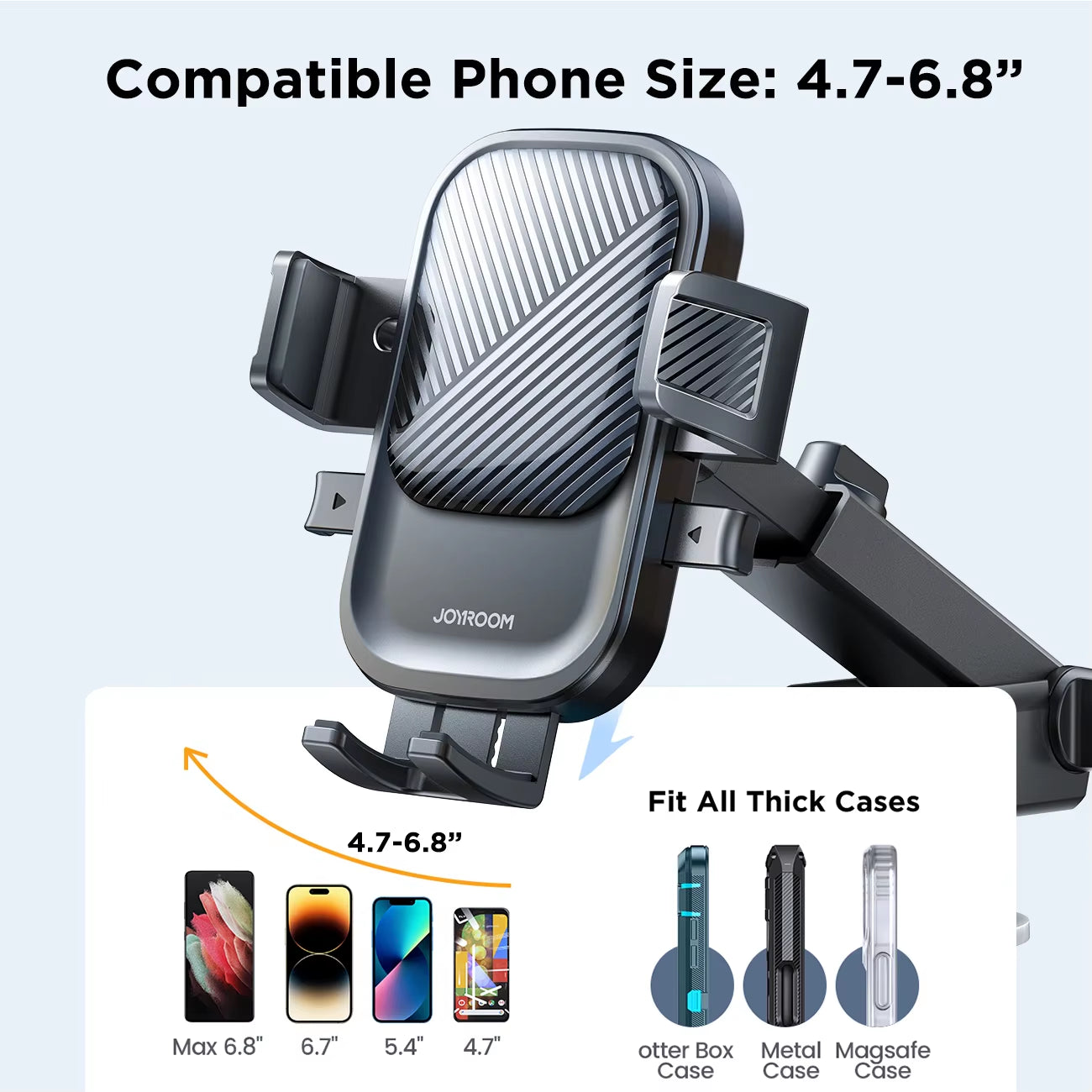 JoyGrip™  - Universal Car Mount Phone Holder with Suction Cup Base Dashboard Car Cell Phone Stand for Iphone Samsung Google Huawei