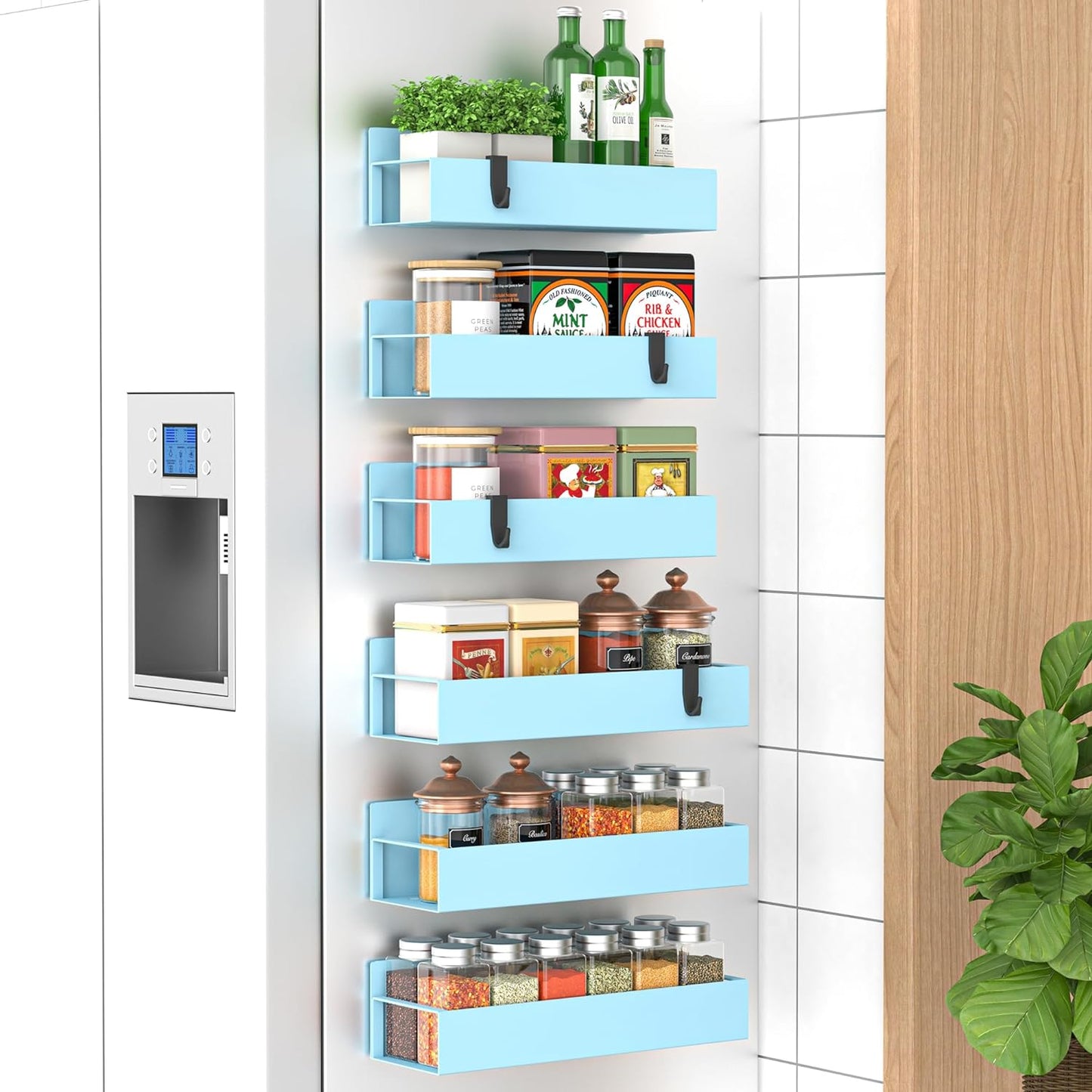 Magnetic Spice Storage - 4-Pack, Strong Hold, Kitchen Space Saver
