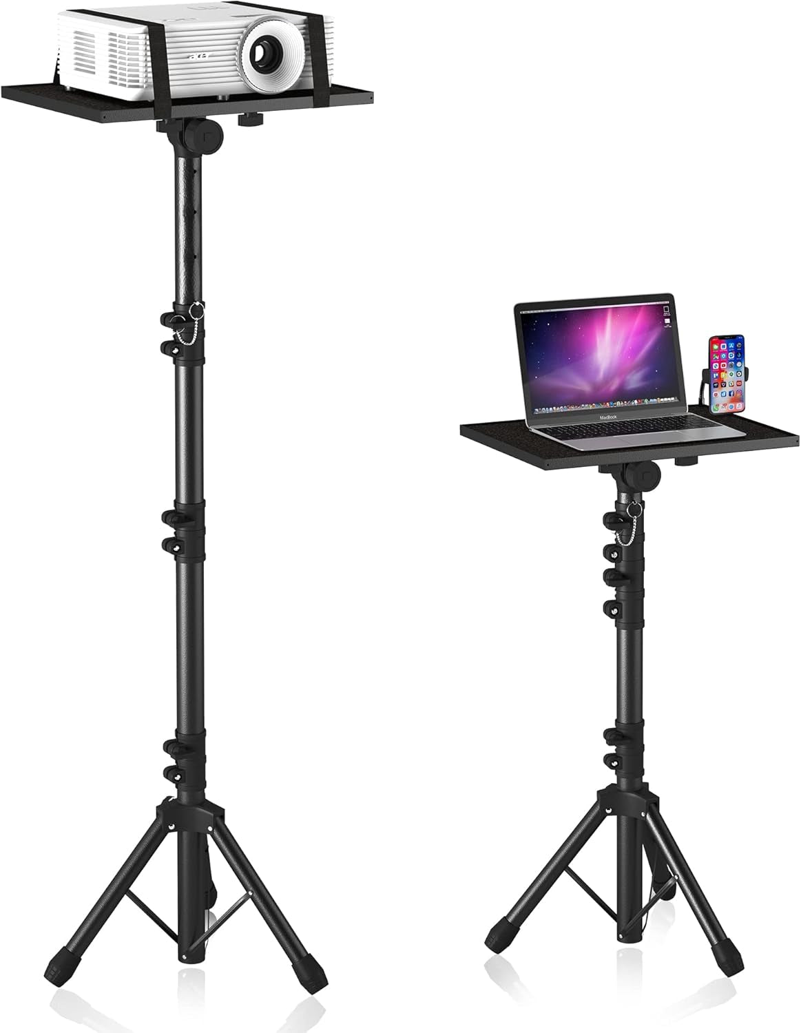 Adjustable Projector Stand (23"-46") w/ Phone Holder - 22lb Capacity