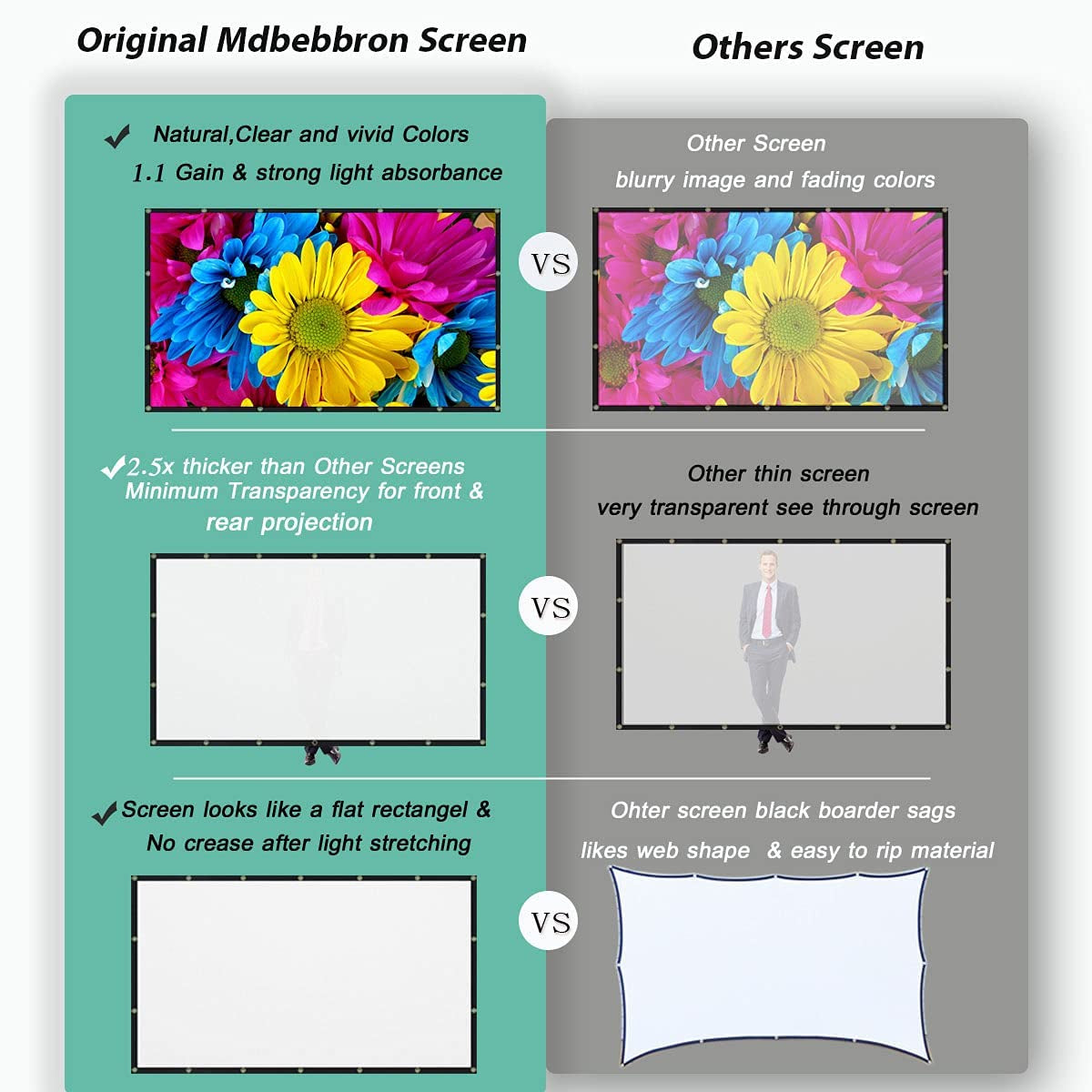 120" Wrinkle-Free Projector Screen - Foldable & Portable (16:9)