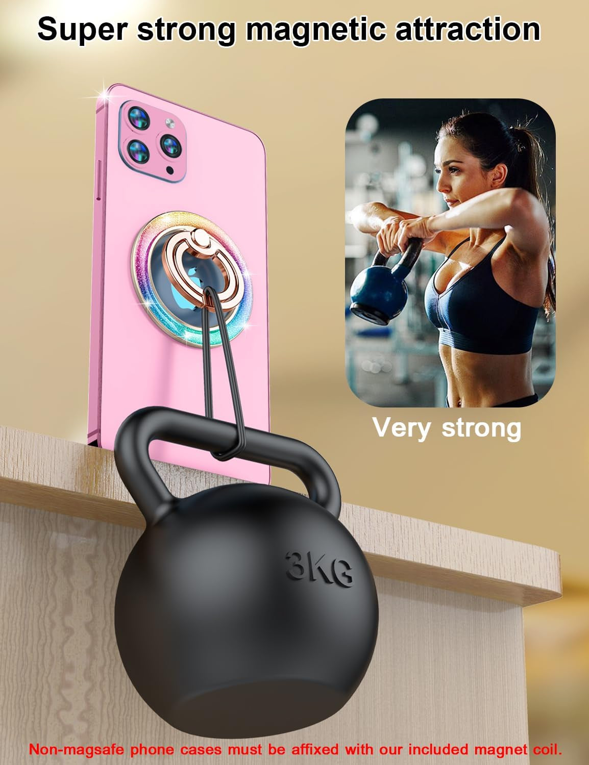 Fashion Phone Grip - Glitter Magnetic Stand for All Phones