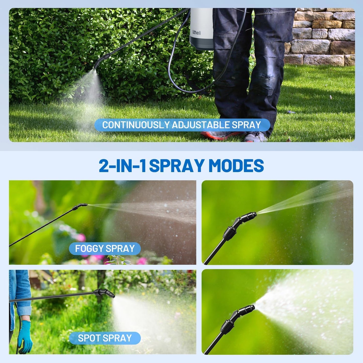 Electric Pump Sprayer – 1.3Gal, Dual Modes, Shoulder Strap