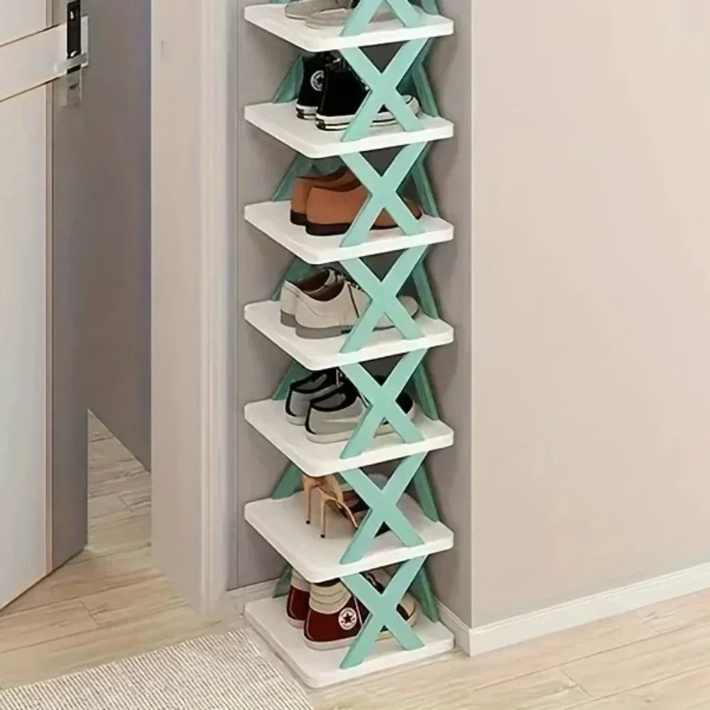 SpaceSole Pro™ - "Modular Shoe Rack Organizer - 4-Tier Detachable Plastic Shelf for Entryway & Dorms