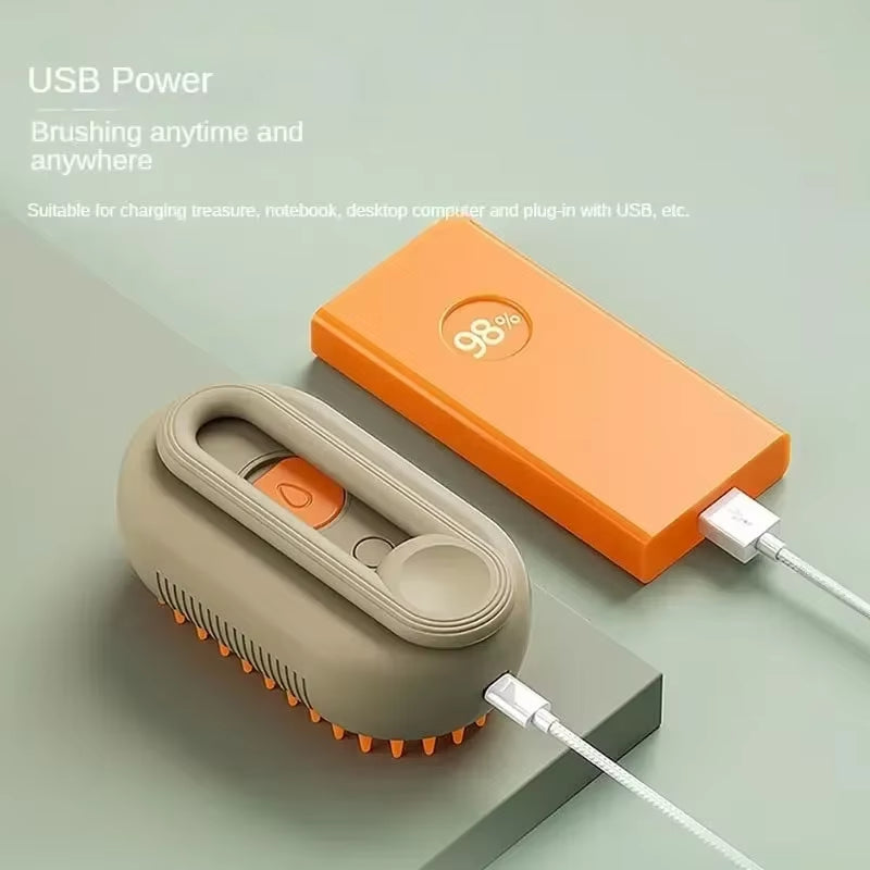SpaPaws™ Pro – 3-in-1 USB Pet Grooming Brush with Steaming Spray & Massage