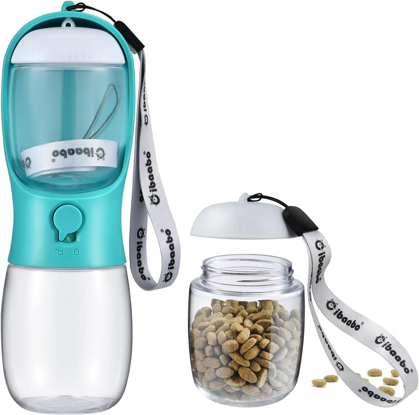 2-in-1 Dog Water Bottle & Treat Dispenser - Leakproof Travel Bowl
