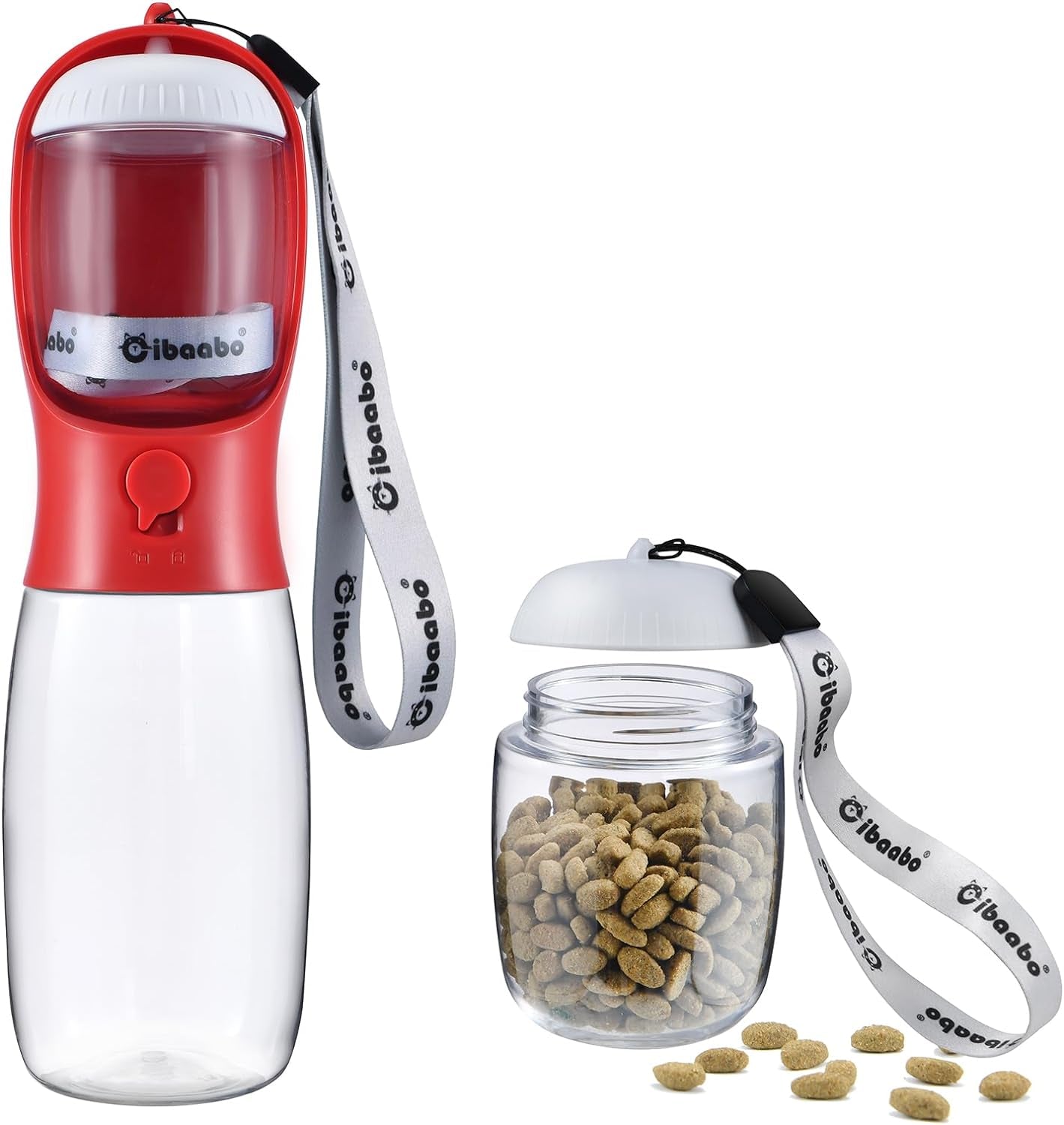 2-in-1 Dog Water Bottle & Treat Dispenser - Leakproof Travel Bowl