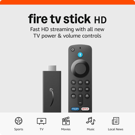 Fire TV Stick HD - Alexa Voice Remote, Free Live TV