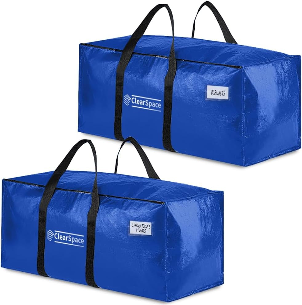 8-Pack Heavy Duty Moving Bags - 600D Fabric, Water-Resistant, Zippered (Blue)