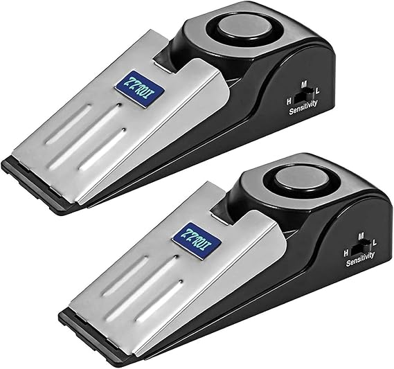 AlarmLock Go+™ Portable Door Stop Alarm with 120dB Siren | Travel Door Stopper, Entry Alert & Anti-Skid Self Defense Wedge for Home, Hotel, Apartment & Dorm