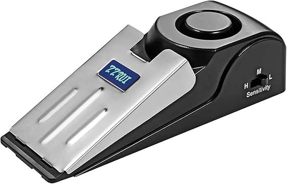AlarmLock Go+™ Portable Door Stop Alarm with 120dB Siren | Travel Door Stopper, Entry Alert & Anti-Skid Self Defense Wedge for Home, Hotel, Apartment & Dorm