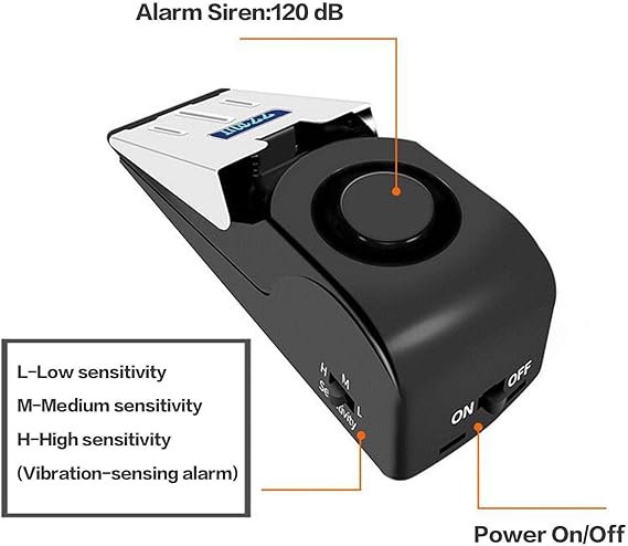 AlarmLock Go+™ Portable Door Stop Alarm with 120dB Siren | Travel Door Stopper, Entry Alert & Anti-Skid Self Defense Wedge for Home, Hotel, Apartment & Dorm