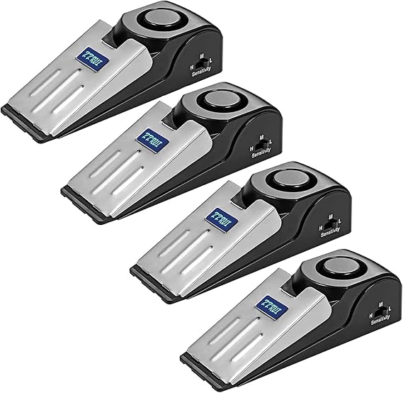 AlarmLock Go+™ Portable Door Stop Alarm with 120dB Siren | Travel Door Stopper, Entry Alert & Anti-Skid Self Defense Wedge for Home, Hotel, Apartment & Dorm
