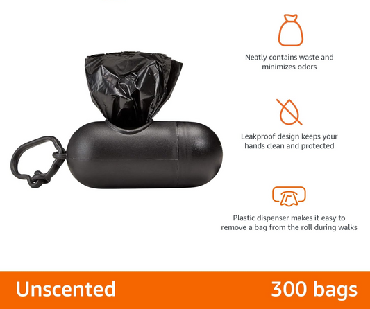 Extra Large Dog Waste Bags - 20 Rolls, Unscented (300 Count)