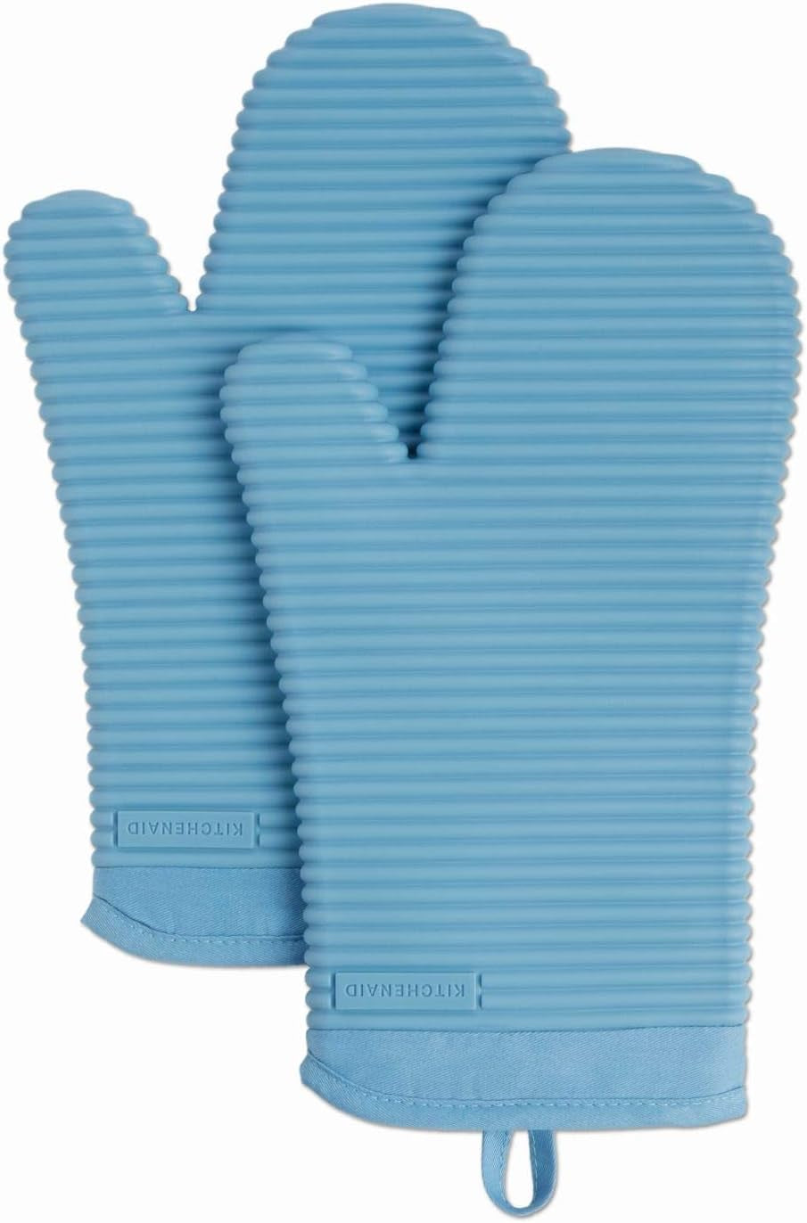 KitchenAid Ribbed Oven Mitts - Waterproof & Extra-Long (7"x13")