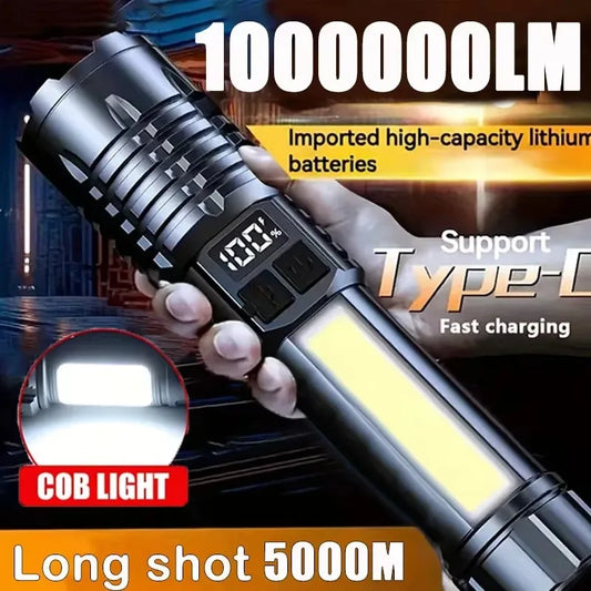 TactiBeam™ X900 LED Torch - 18650 4000mAh Battery, 1.2M Drop Proof, USB-C Fast Charging