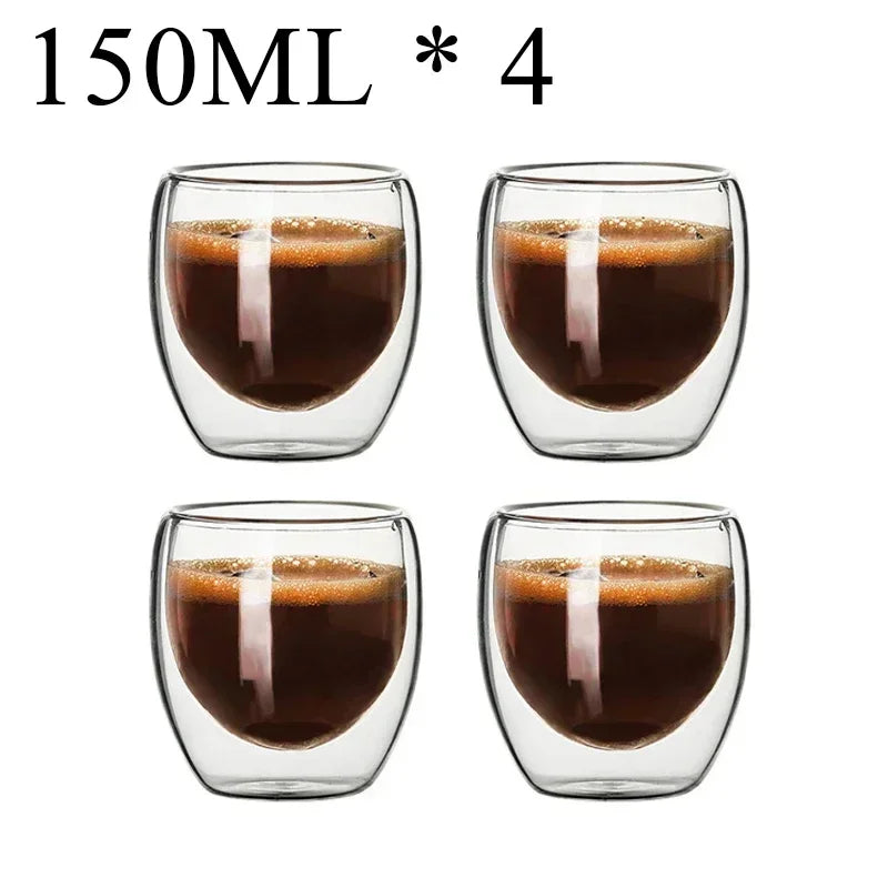 PureTaste™ Lead-Free Glass Cup Collection - Double Wall Design for Bar/Home/Office (Gift-Ready Packaging)