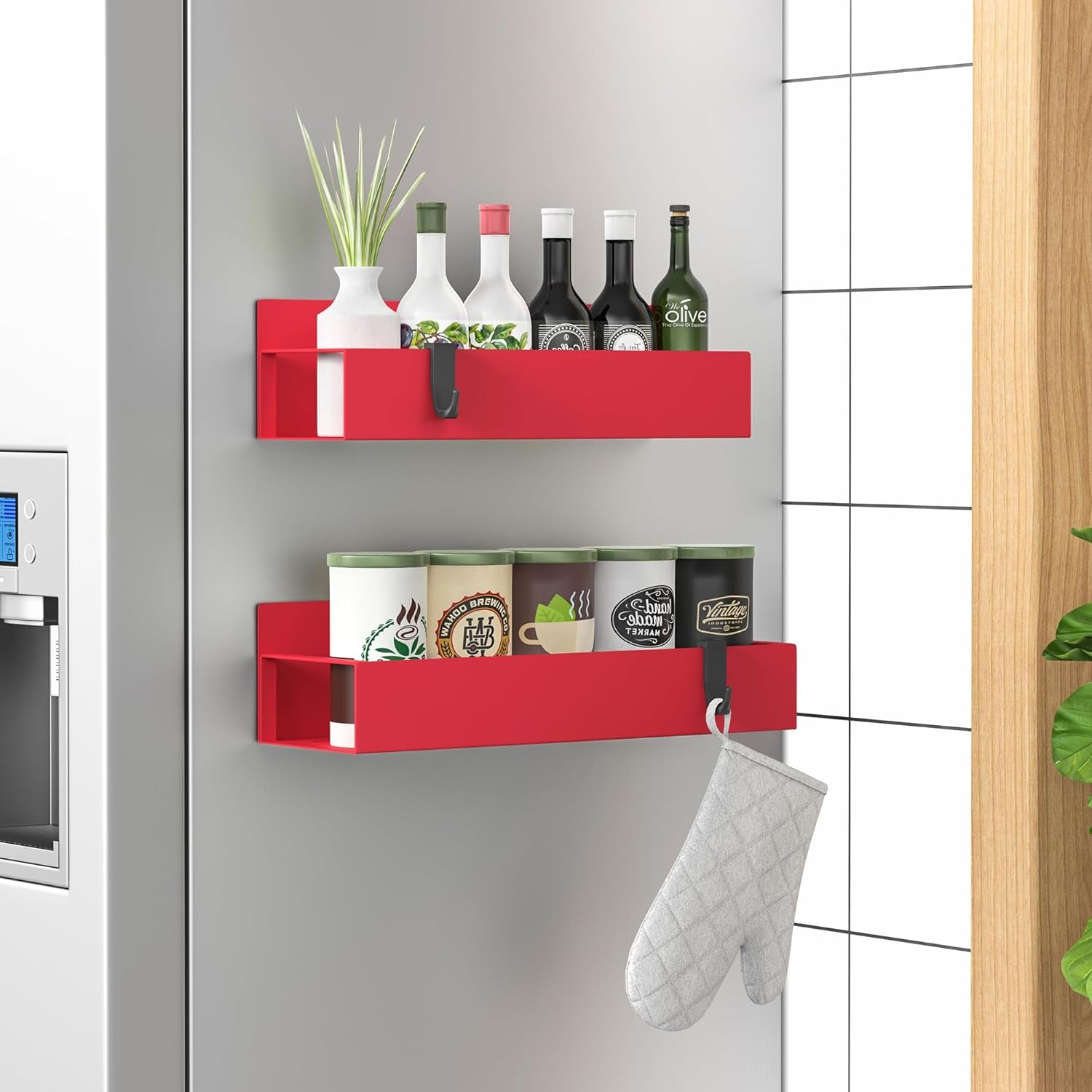 Magnetic Spice Storage - 4-Pack, Strong Hold, Kitchen Space Saver