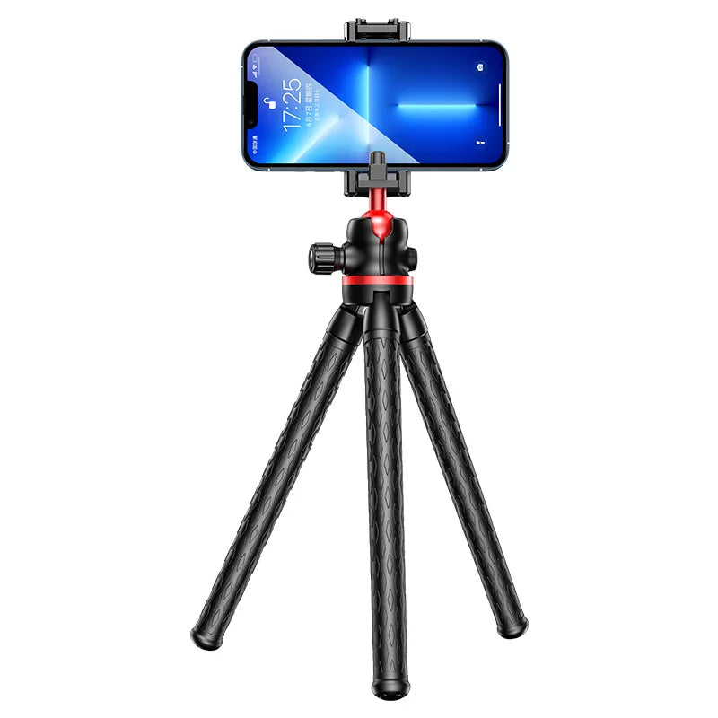 OctoFlex Pro™ *"2-in-1 Octopus Tripod – Bendable Legs + Phone/DSLR Mount, Cold Shoe for Lighting