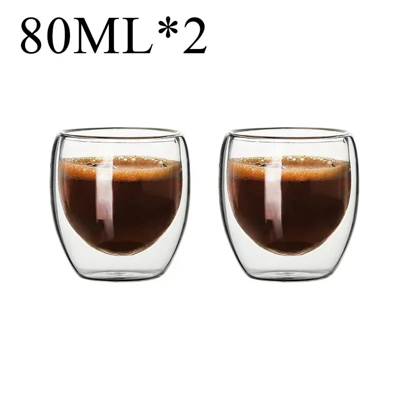 PureTaste™ Lead-Free Glass Cup Collection - Double Wall Design for Bar/Home/Office (Gift-Ready Packaging)