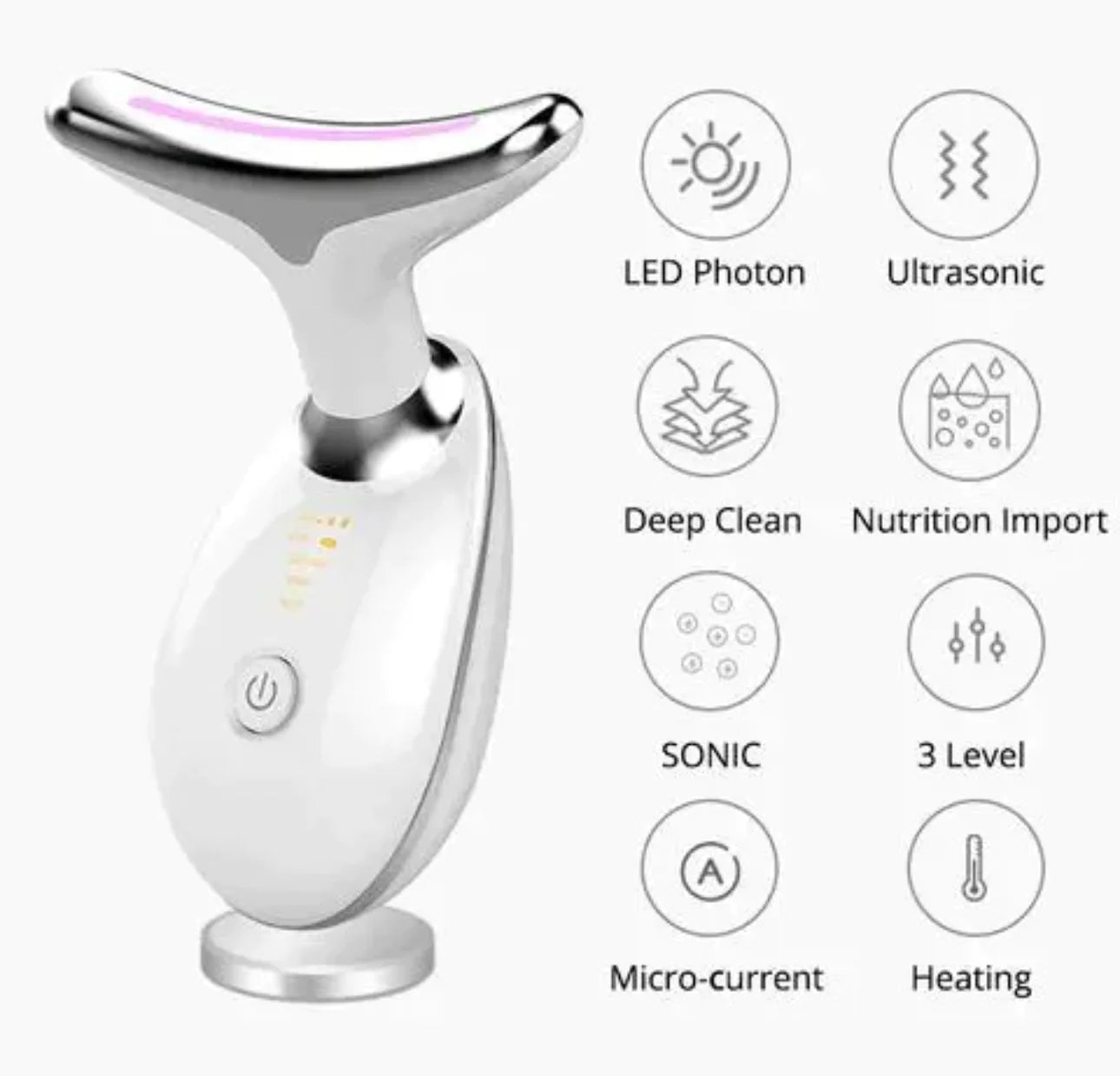 WavGlow Pro: 7-Tone Microcurrent Facial Wand for Non-Surgical Face Lifting & Wrinkle Reduction