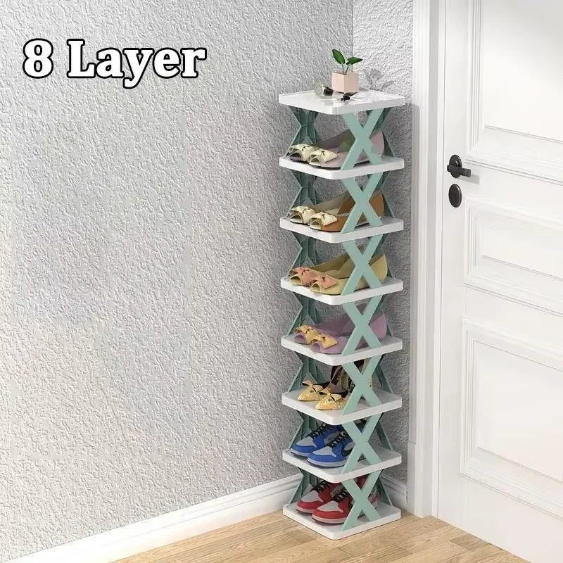 SpaceSole Pro™ - "Modular Shoe Rack Organizer - 4-Tier Detachable Plastic Shelf for Entryway & Dorms