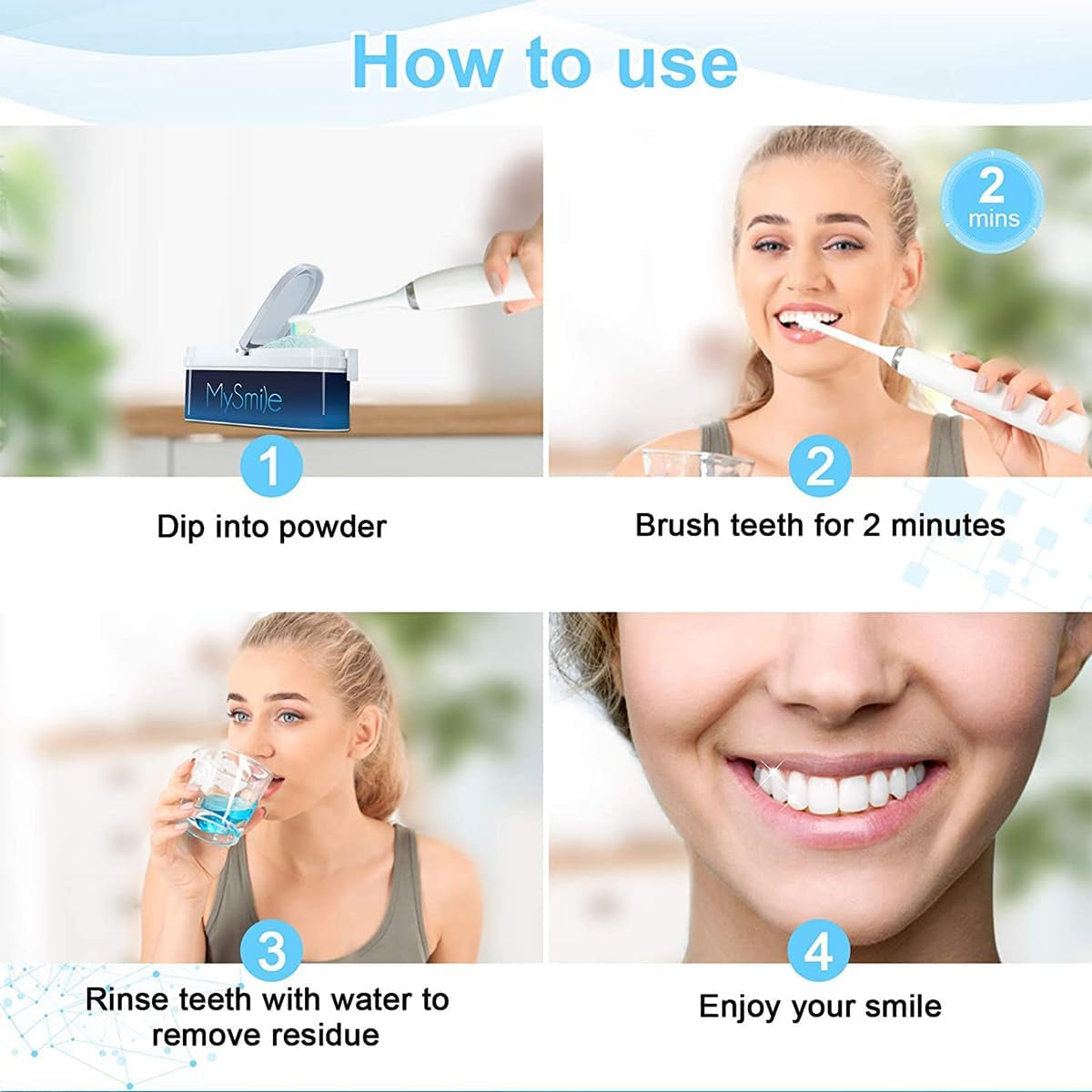 MySmile Teeth Whitener - Non-Toxic Whitening Powder for Sensitive Teeth