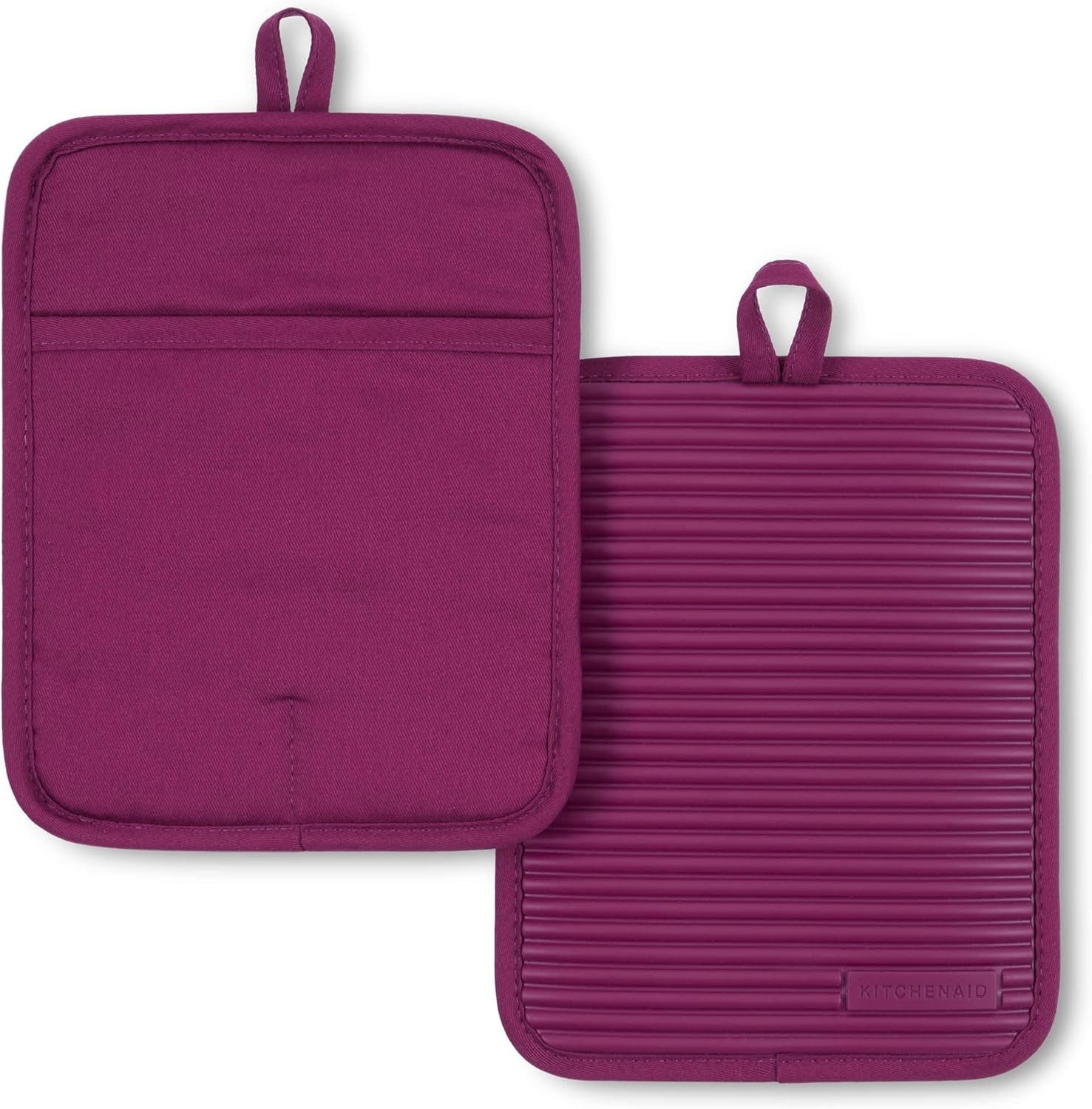 Ribbed Silicone Pot Holders (2-Pack) - Heat Resistant to 500°F