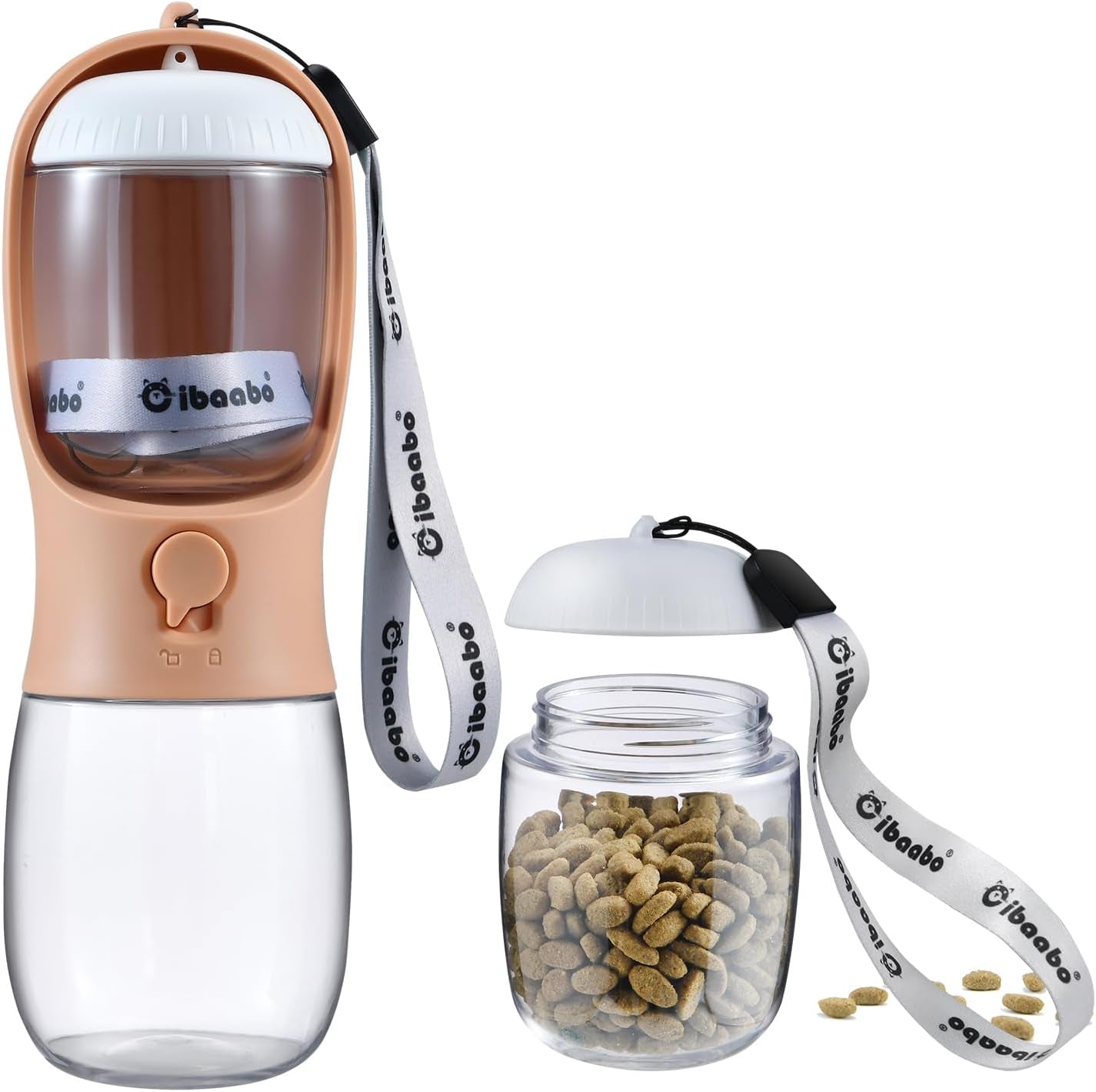 2-in-1 Dog Water Bottle & Treat Dispenser - Leakproof Travel Bowl